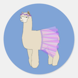 Adesivo Redondo Llama Bailarina ilusima Azul