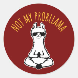Adesivo Redondo Llama Não É Meu Probllama Óculos de Sol de Meditaç
