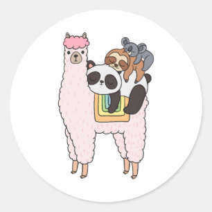 Adesivo Redondo Llama Panda Sloth Koala Sdormindo