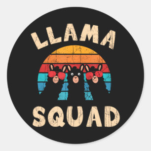 Adesivo Redondo Llama Squad Llama