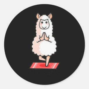 Adesivo Redondo Llamaste Llama Alpaca Yoga Exercício Fitness Ginás
