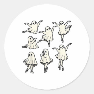 Adesivo Redondo Llet Ghost Llet Dancer Spooker Dance Teacher Hallo