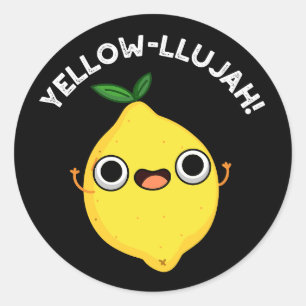 Adesivo Redondo Llujah Funny Lemon Pun Dark BG