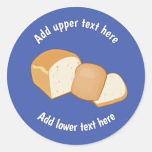 Adesivo Redondo Loaves de pão com fatias - seu próprio slogan liga