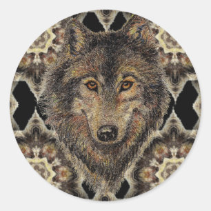 Adesivo Redondo Lobo, lobos, animal selvagem, natureza,