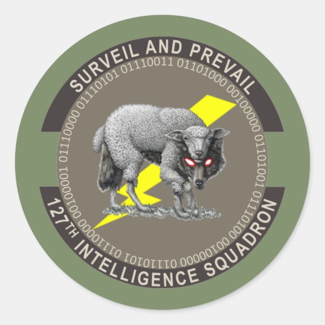 Adesivo Redondo Lobo no Vestuário de Ovelha (Frente)