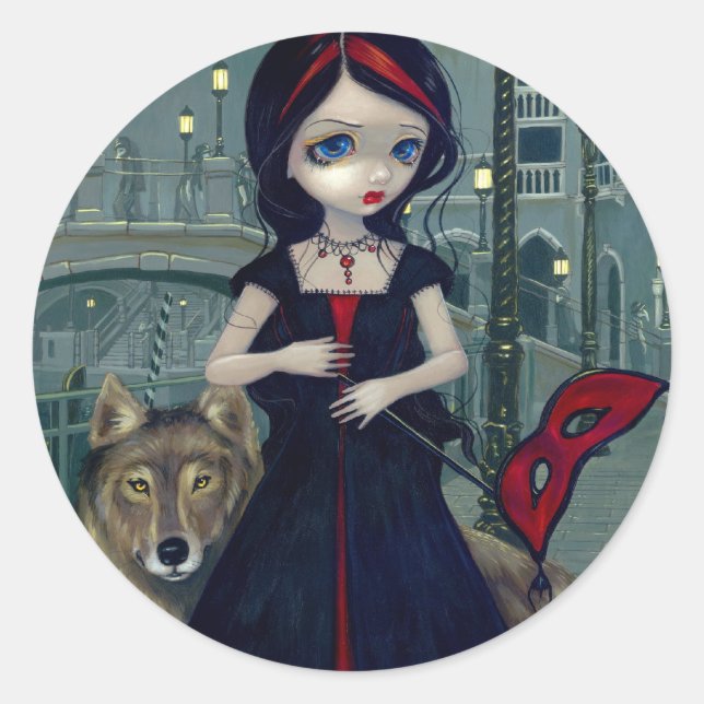 Adesivo Redondo "Lobos de Veneza" (Frente)