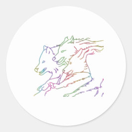 Adesivo Redondo Lobos legal Luminescentes Luminescentes Correntes