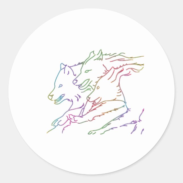 Adesivo Redondo Lobos legal Luminescentes Luminescentes Correntes (Frente)