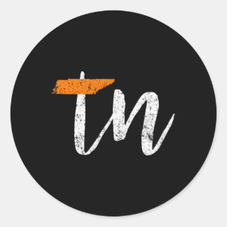 Adesivo Redondo Locais Laranja E Branco Do Estado Do Tennessee