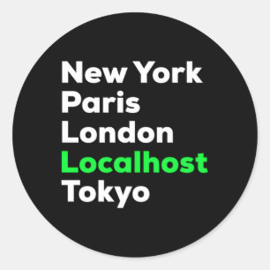 Adesivo Redondo Localhost do Pentester de cibersegurança do hacker