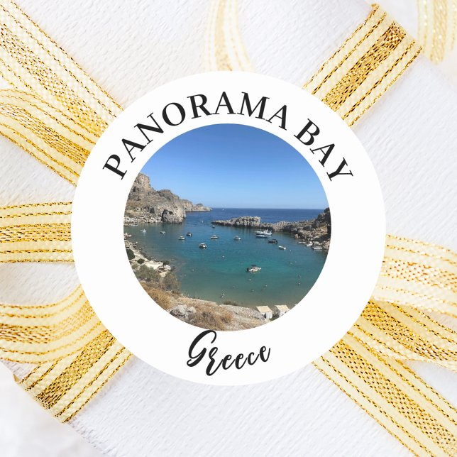 Adesivo Redondo Localização do turismo de viagem de fotografia (Criador carregado)