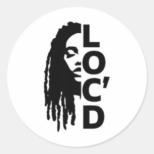 Adesivo Redondo Localizado Para a Vida Afro Locs Droga Dreadlocks