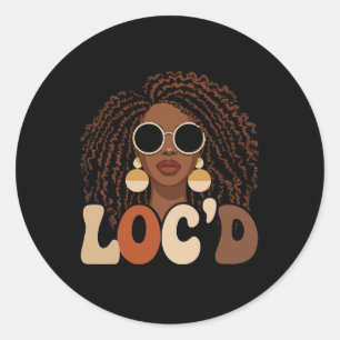 Adesivo Redondo Localizado Para a Vida Afro Locs Droga Dreadlocks