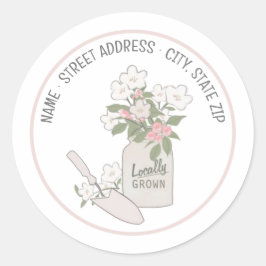 Adesivo Redondo Locally Grown Return Address Sticker
