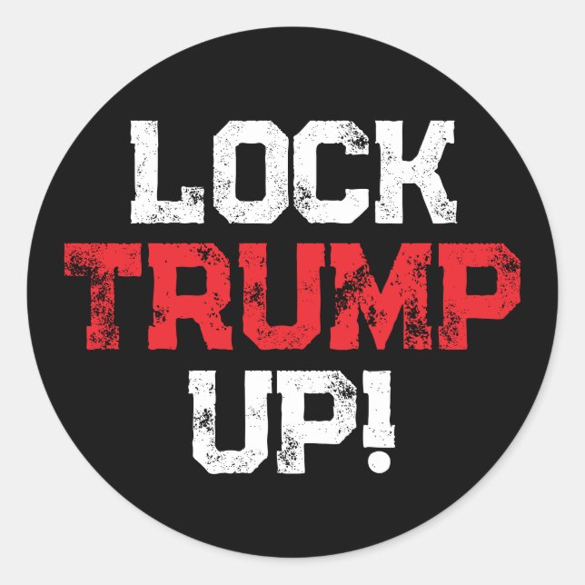 Adesivo Redondo Lock Trump Up Political (Frente)