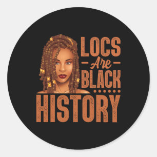 Adesivo Redondo Locs São História Negra Mês da História Afro-Ameri