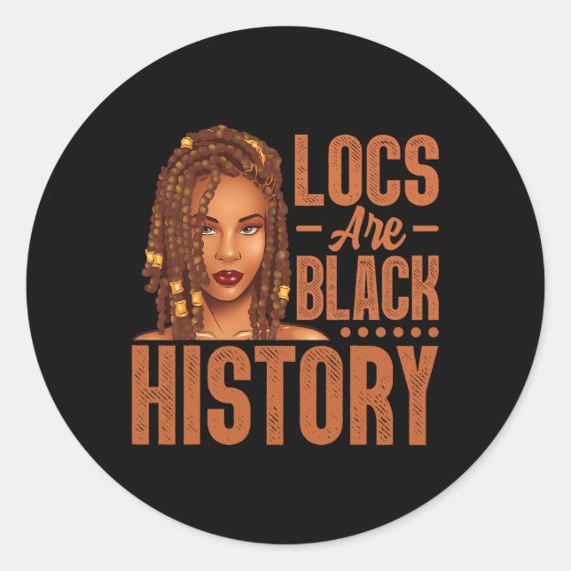 Adesivo Redondo Locs São História Negra Mês da História Afro-Ameri (Frente)