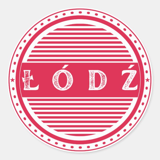 Adesivo Redondo Lodz City Pride Emblem – Polish Identity (Frente)