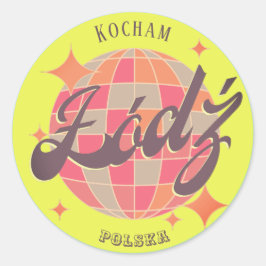 Adesivo Redondo Lodz Łódź love Polska Polônia acessória souvenir