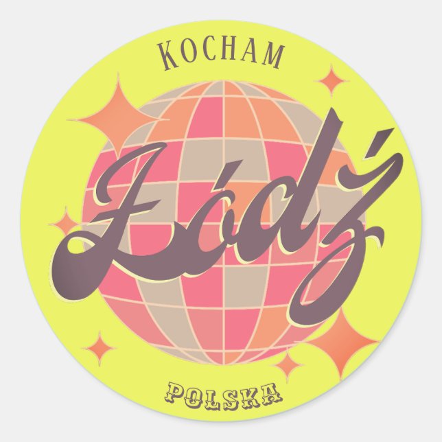 Adesivo Redondo Lodz Łódź love Polska Polônia acessória souvenir (Frente)