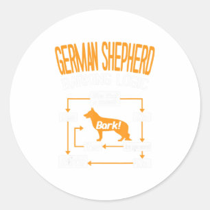 Adesivo Redondo Lógica de Barreira de german shepherd