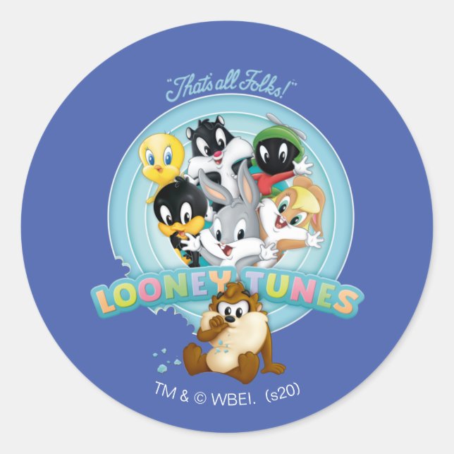 Adesivo Redondo Logo Baby LOONEY TUNS™ | É tudo pessoal (Frente)
