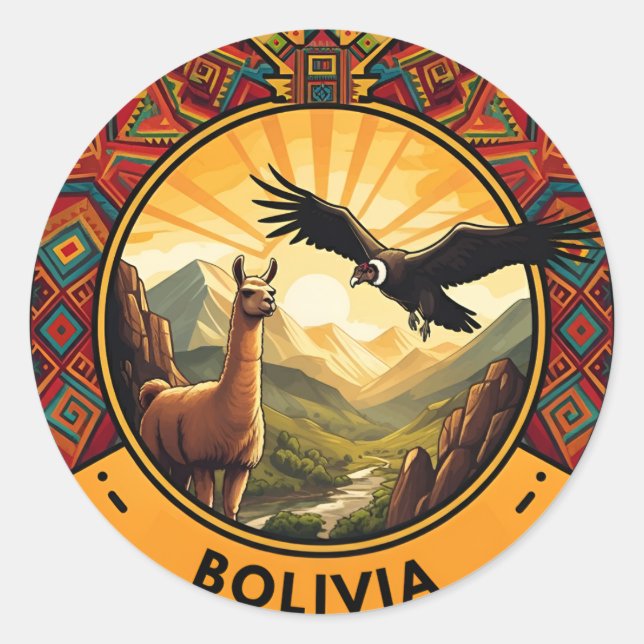 Adesivo Redondo Logo Bolivia (Frente)