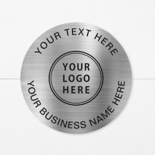 Adesivo Redondo Logo Business Prata