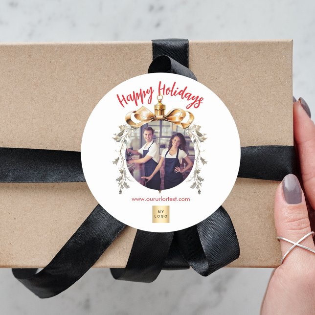 Adesivo Redondo Logo da foto da seleção de ouro branco Natal (Criador carregado)