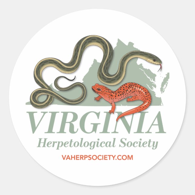 Adesivo Redondo Logo da Virginia Herpetological Society (Frente)