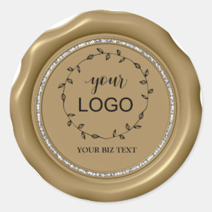 Adesivo Redondo *~* LOGO Diamond Circ DOURADO Wax Seal Stickers