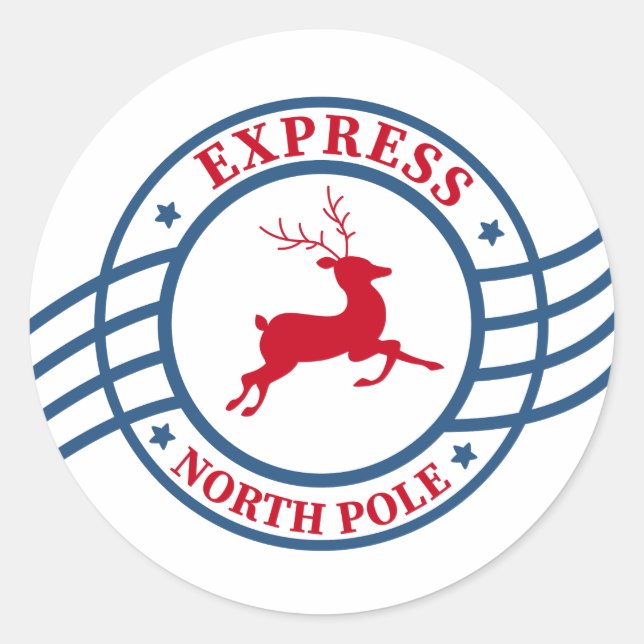 Adesivo Redondo logo northpole express (Frente)