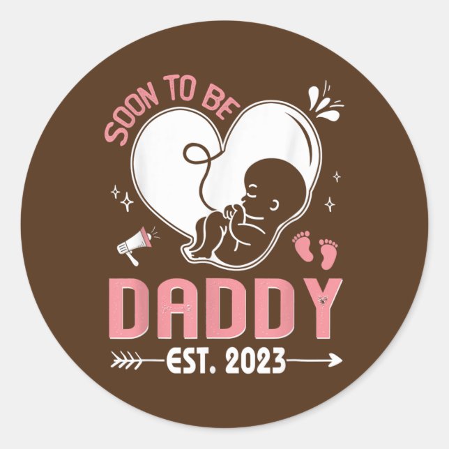 Adesivo Redondo Logo será Pai 2023 Baby Reveal Mãe Gravidez (Frente)