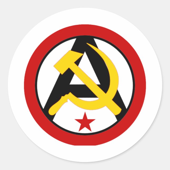 Adesivo Redondo Logotipo anarquo-comunista (Frente)