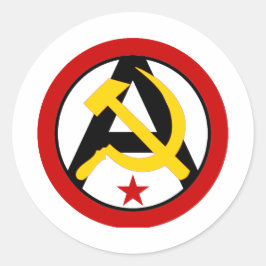 Adesivo Redondo Logotipo anarquo-comunista