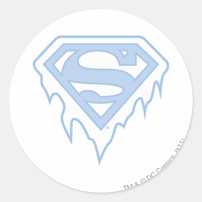 Adesivo Redondo Logotipo azul da Supergirl (Frente)