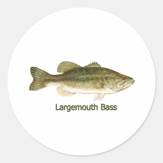 Adesivo Redondo Logotipo Bass Largemouth (com título) (Frente)