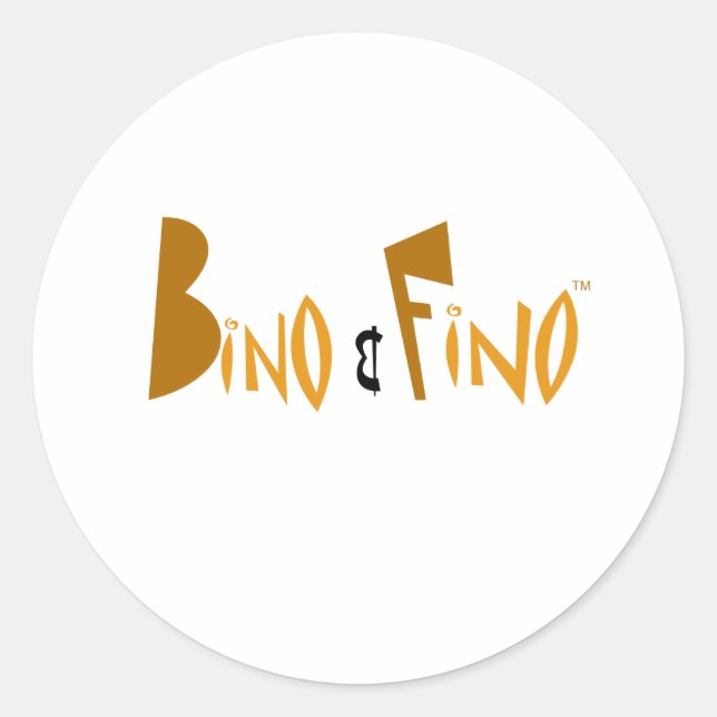 Adesivo Redondo Logotipo Bino e Fino (Frente)