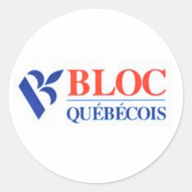 Adesivo Redondo Logotipo Bloc Québécois (Frente)