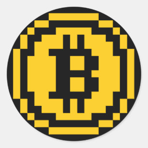 Adesivo Redondo Logotipo BTC BTC de 8 bits   Vinheta
