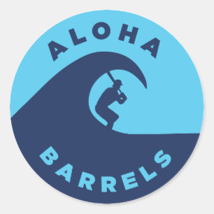 Adesivo Redondo Logotipo circular de cor Aloha Barrels 2