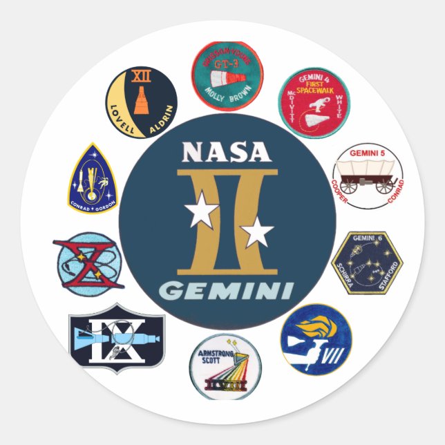 Adesivo Redondo Logotipo comemorativo Gemini (Frente)