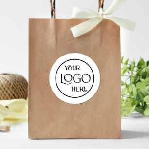 Adesivo Redondo Logotipo comercial Branding Promocional branco mod