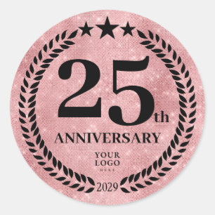 Adesivo Redondo Logotipo comercial do 25 do Aniversário do Estilo