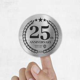 Adesivo Redondo Logotipo comercial do 25 Silver