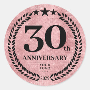 Adesivo Redondo Logotipo comercial do 30 do Aniversário do Estilo