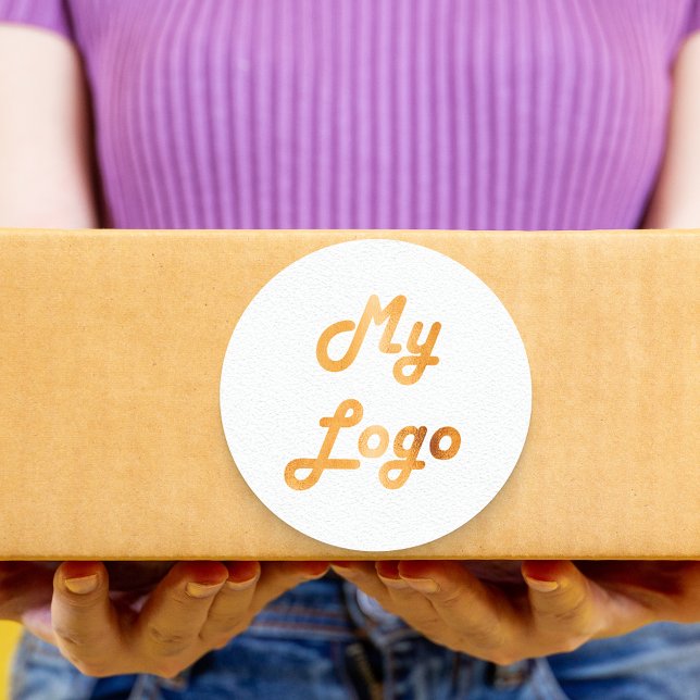 Adesivo Redondo Logotipo comercial do ouro branco (Criador carregado)