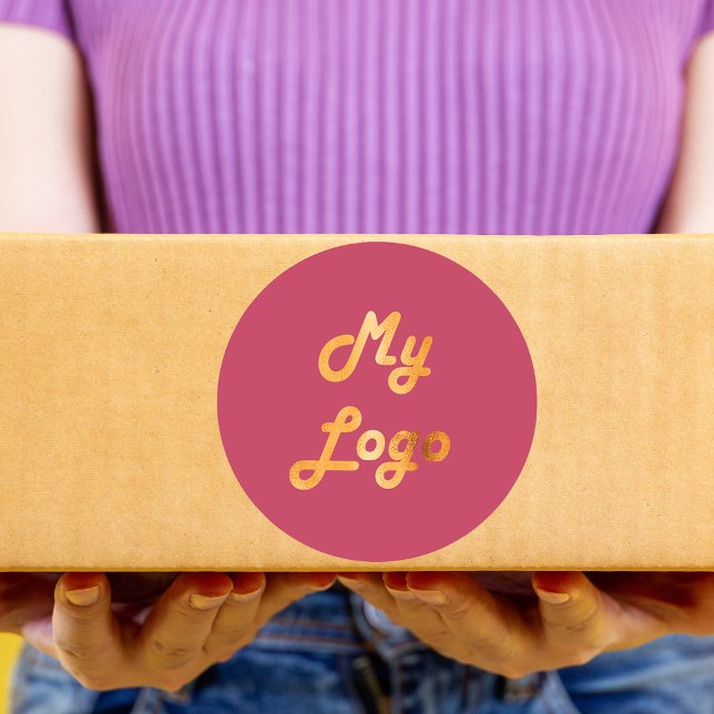 Adesivo Redondo Logótipo comercial magenta (Criador carregado)