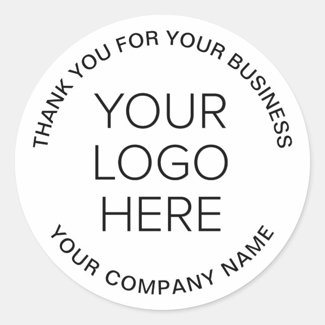 Adesivo Redondo Logotipo comercial Obrigado (Frente)